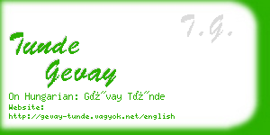 tunde gevay business card